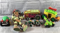 Lot of TMNT Figurines and Vehicles