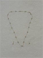 5.36g 14k Gold & Pearl 16” Necklace & Earrings