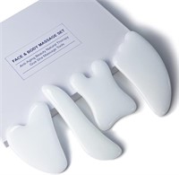White Multi-shapes Guasha Massage Tool 4-piece Set