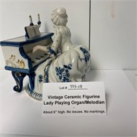 Lady Playing Organ/Piano Figurine