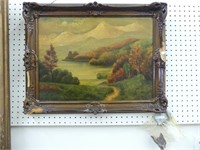 ANTIQUE OIL PAINTING ON BOARD