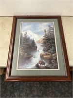 Framed D. Giacomo Grizzly at the River print