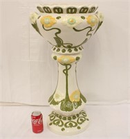 Ceramic Jardiniere w/ Stand, Has Chips on Pot