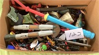 Box misc toys and parts, GI Joe pieces, other