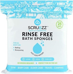 Scrubzz Disposable Bed Bath Wipes 25 Pack for Elde