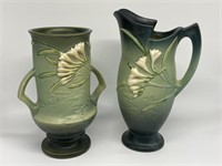 Roseville Pottery Freesia Vase & Pitcher.