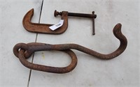 Large Antique Hook & 4" C Clamp