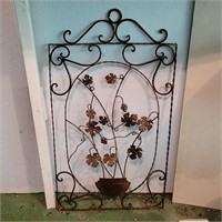 Wrought Iron Floral Yard Art 18"x 32"