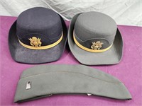 3 US Army Military women's hats.  All by