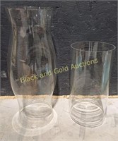 (2) Clear Glass Large Shades