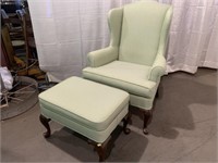 Wing Back Arm Chair & Ottoman