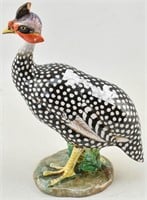 Italian Majolica Ceramic Guinea Fowl Hen Sculpture
