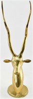 Mid Century Brass Kudu Sculpture