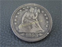 Liberty Seated 1853 Silver Quarter