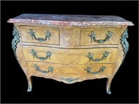LARGE FRENCH MARBLE TOP COMMODE