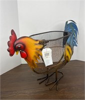 Metal Rooster Planter