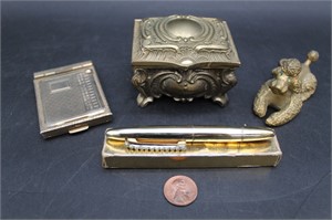 Art Nouveau-Style Jewelry Box, Poodle Pen Holder+
