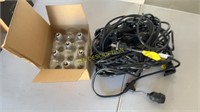 Patio Lights 48' Cord with 20 Sockets and Incandes