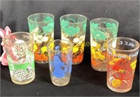 VINTAGE DECORATED WATER GLASSES