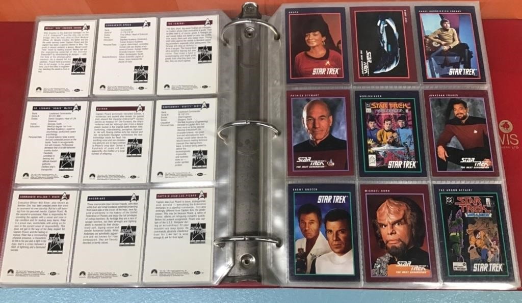 Binder of Star Trek trading cards (about 600)