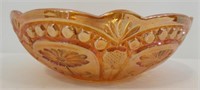 Vintage 8" Marigold Carnival Glass Bowl.