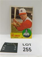 1963 TOPPS BOB DEL GRECO MLB BASEBALL CARD