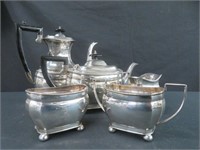 5 PCS SILVER PLATE TEA SET