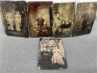 ANTIQUE TINTYPE PHOTOS SET OF 5 VICTORIAN ERA