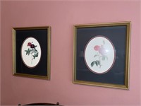 Three Framed Botanical Flower Prints