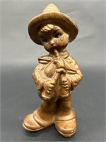 Wooden Carved Folk Life Alpine Boy Figurine
