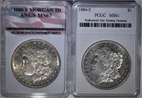 1884-S & 1886-S MORGAN DOLLARS