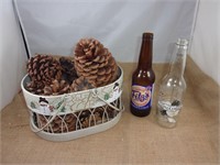 Metal Basket with Pinecones/Fitz's Bottle/WBC Bott