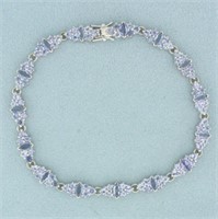 7.5ct Tanzanite Bracelet in 14k White Gold