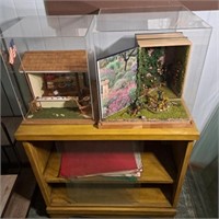 Vintage Blonde Bookcase, Dioramas