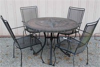 Concrete Top Patio Table and 4 Chairs