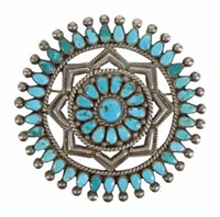 NATIVE AMERICAN PETIT POINT TURQUOISE PENDANT