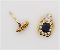 18kt Gold diamond and sapphire pendant with an add