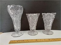 Fancy Pressed Glass Vases 3