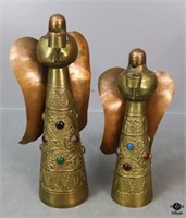 Brass & Copper Angel Candleholders / 2 pc