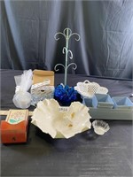 Kitchen Lot - Matches Holder, Crystal Candle Holde