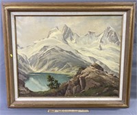 Fritz Paplham Mountain Landscape Oil Painting