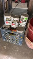 Motor oil, cans, empty