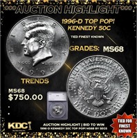 ***Auction Highlight*** 1996-d Kennedy Half Dollar