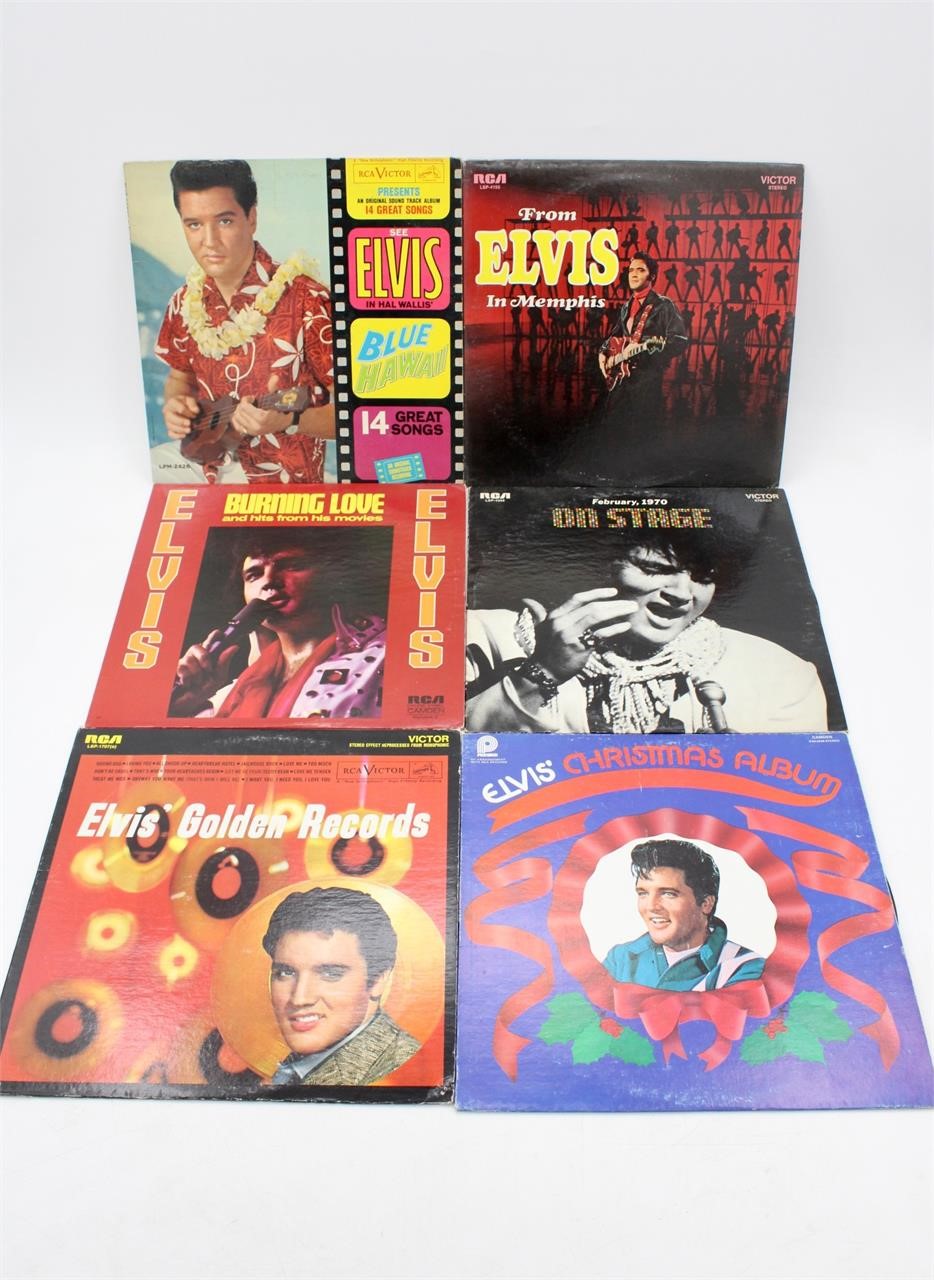 (6) ELVIS PRESLEY Vynle Record Albums