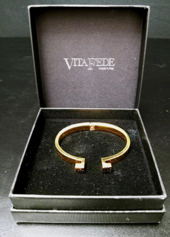 Vita Fede Italian Designer Gold Tone Bracelet