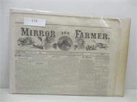 Vtg Mirror & Farmer Paper, July 4th 1868
