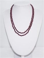 Glass Beads Double Strand Necklace 16"