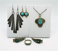 Sterling & Turquoise "Mexico" Set