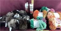 Assorted Craft Lot Of Yarn, Craft Tape, Etc