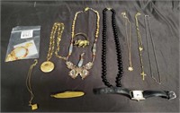 Group of costume jewelry, necklaces etc.